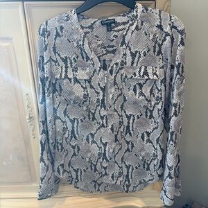 Express Women's Monochrome Snake Print Blouse